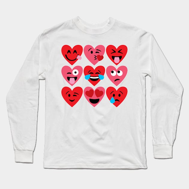 Emoji Hearts Long Sleeve T-Shirt by DetourShirts